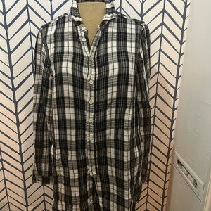 CP Shades Black and White Plaid Button-Up Shirt